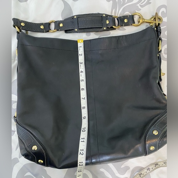 COACH Carly Large Hobo Shoulder Leather Black Purse - Picture 10 of 14
